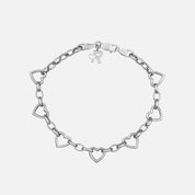 Heart Chain Gümüş Bileklik